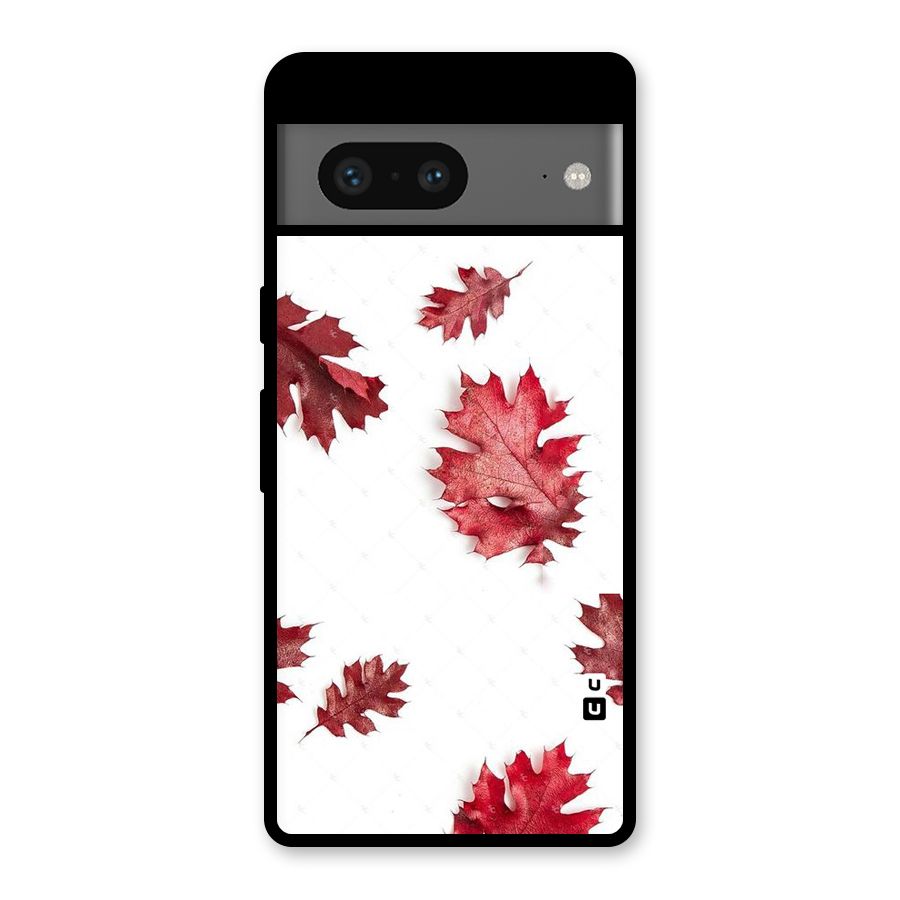Red Appealing Autumn Leaves Glass Back Case for Google Pixel 7