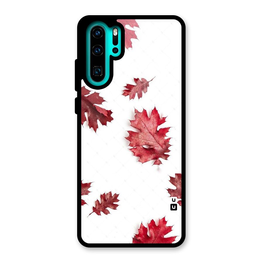 Red Appealing Autumn Leaves Glass Back Case for Huawei P30 Pro