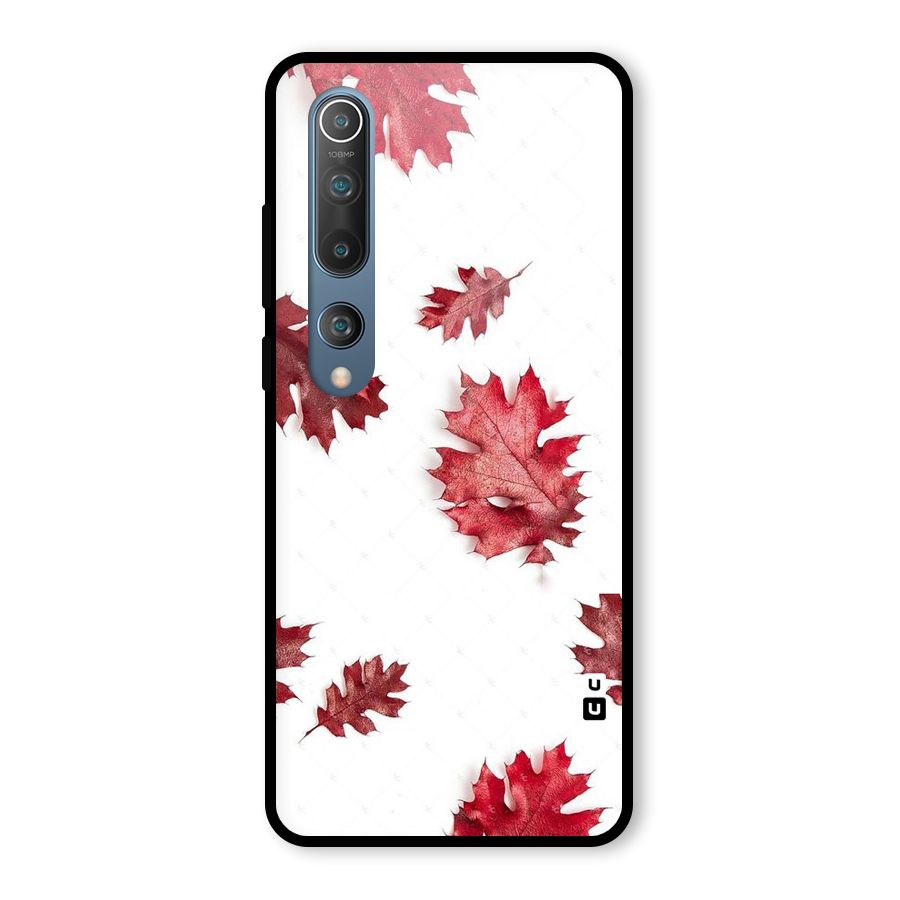 Red Appealing Autumn Leaves Glass Back Case for Mi 10
