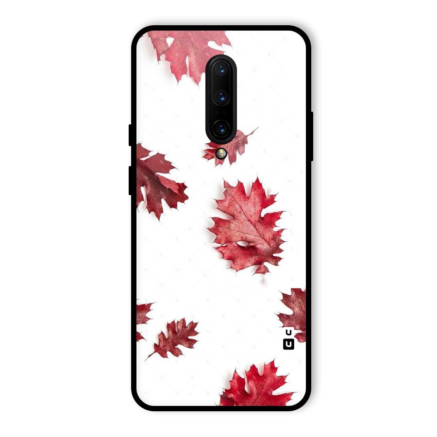 Red Appealing Autumn Leaves Glass Back Case for OnePlus 7 Pro