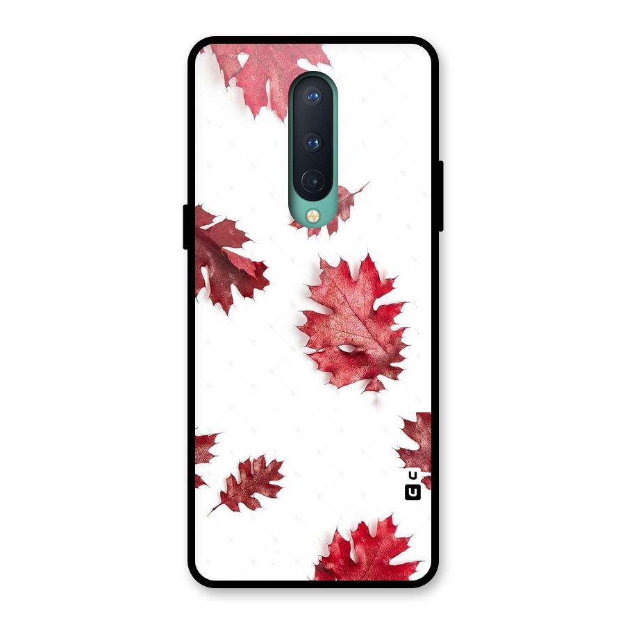 Red Appealing Autumn Leaves Glass Back Case for OnePlus 8