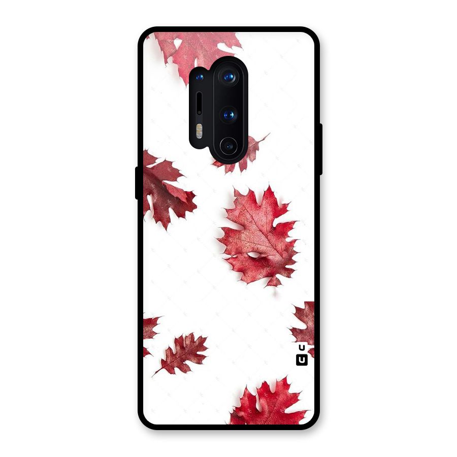 Red Appealing Autumn Leaves Glass Back Case for OnePlus 8 Pro