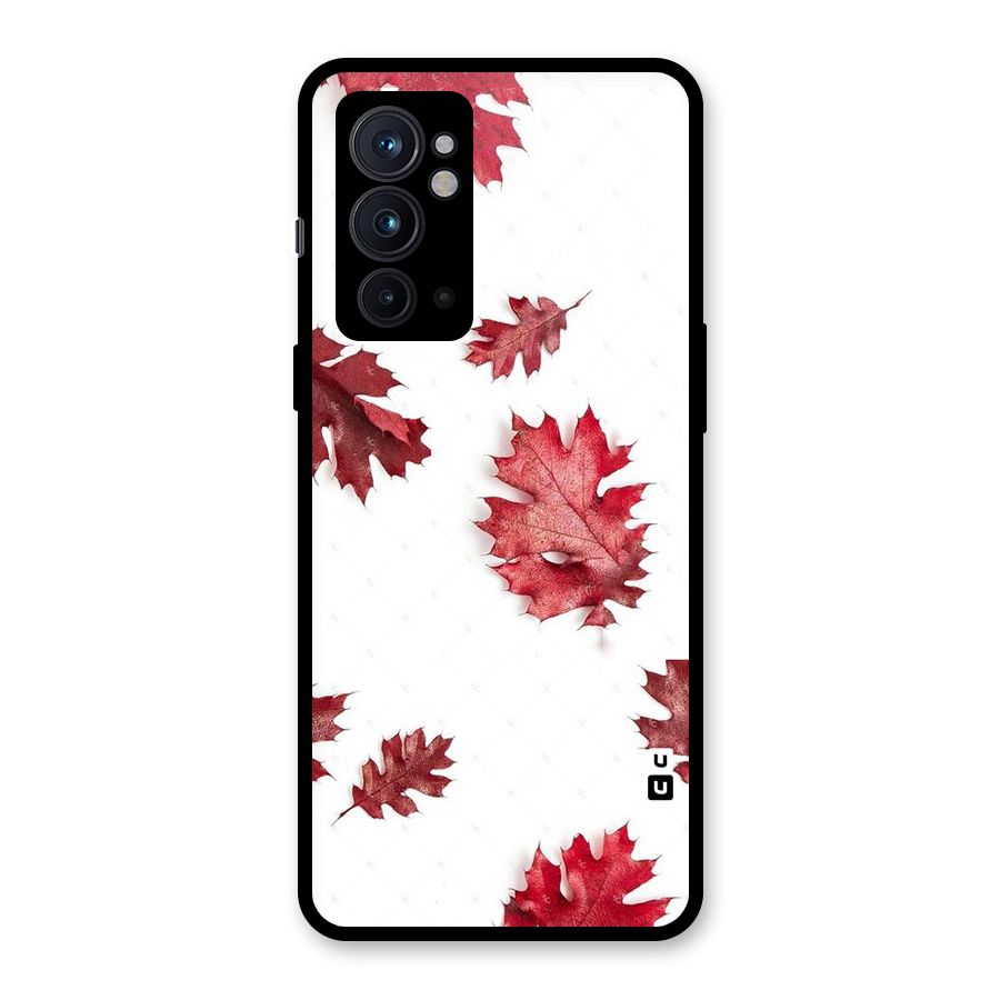 Red Appealing Autumn Leaves Glass Back Case for OnePlus 9RT 5G