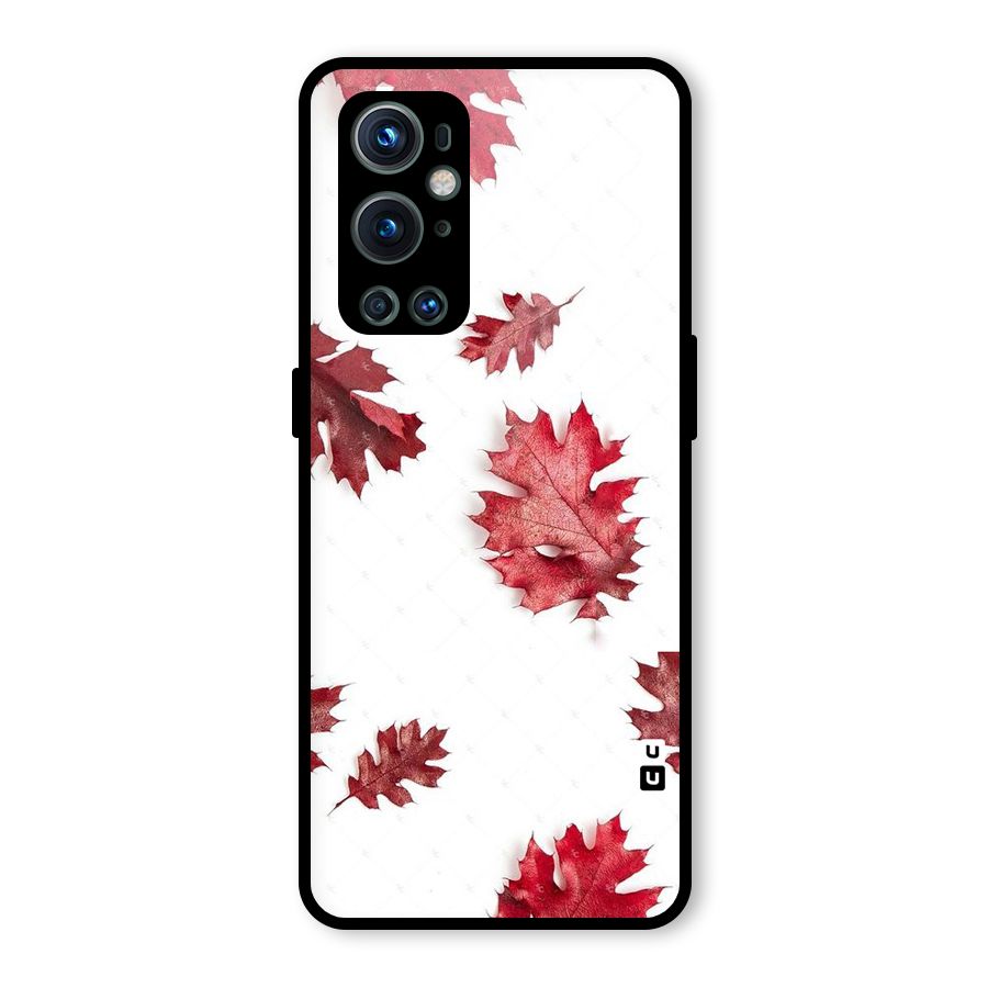 Red Appealing Autumn Leaves Glass Back Case for OnePlus 9 Pro