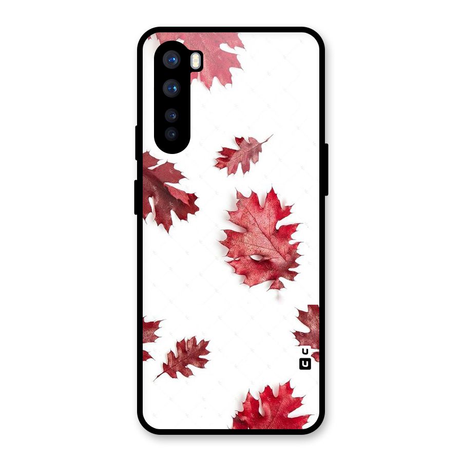 Red Appealing Autumn Leaves Glass Back Case for OnePlus Nord