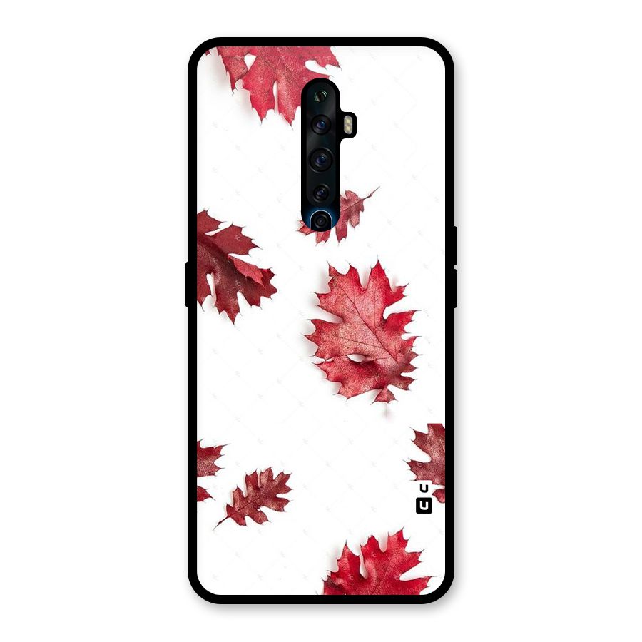 Red Appealing Autumn Leaves Glass Back Case for Oppo Reno2 Z
