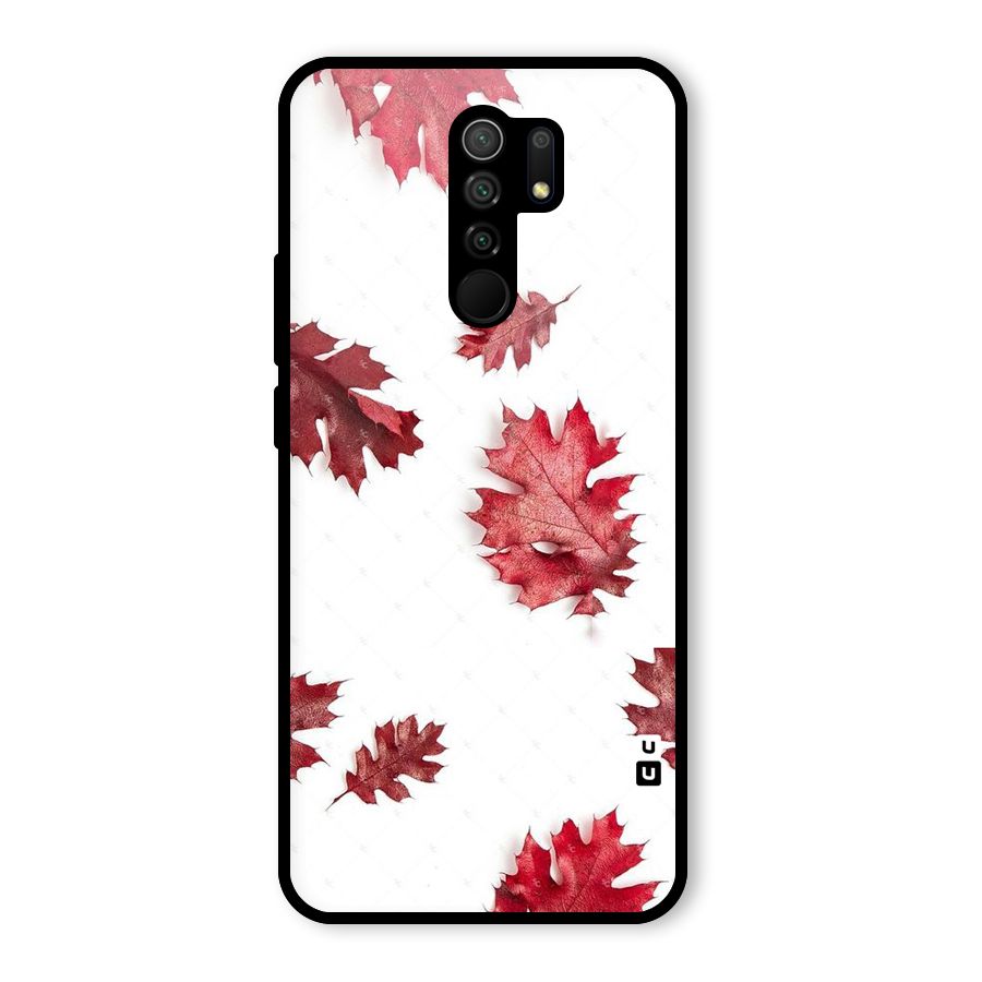 Red Appealing Autumn Leaves Glass Back Case for Poco M2