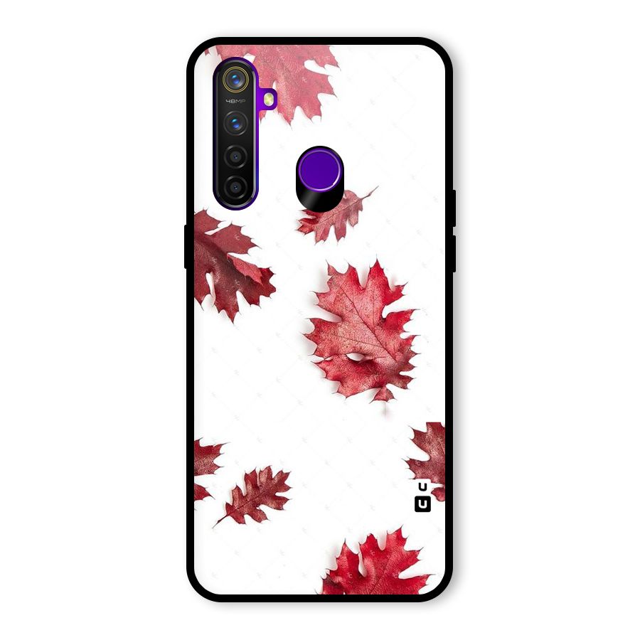 Red Appealing Autumn Leaves Glass Back Case for Realme 5 Pro