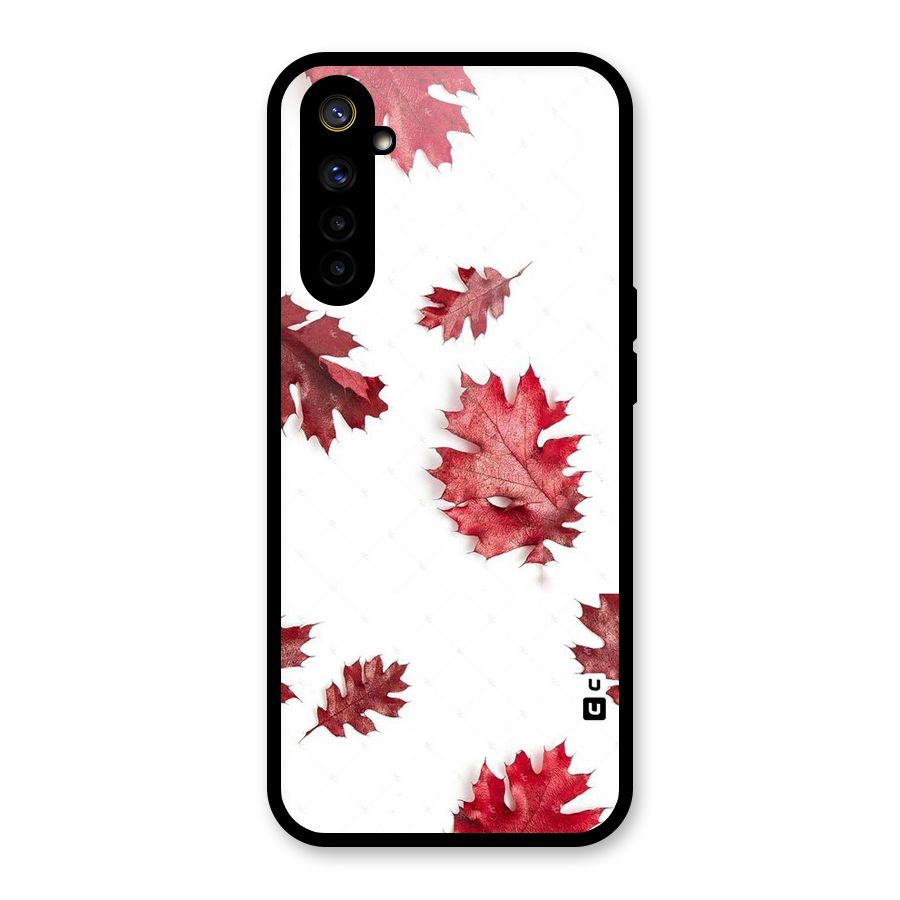 Red Appealing Autumn Leaves Glass Back Case for Realme 6