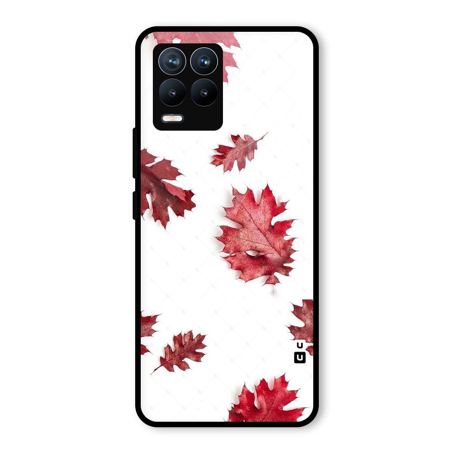 Red Appealing Autumn Leaves Glass Back Case for Realme 8 Pro