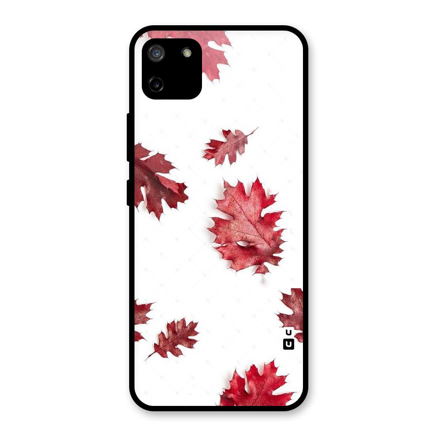 Red Appealing Autumn Leaves Glass Back Case for Realme C11