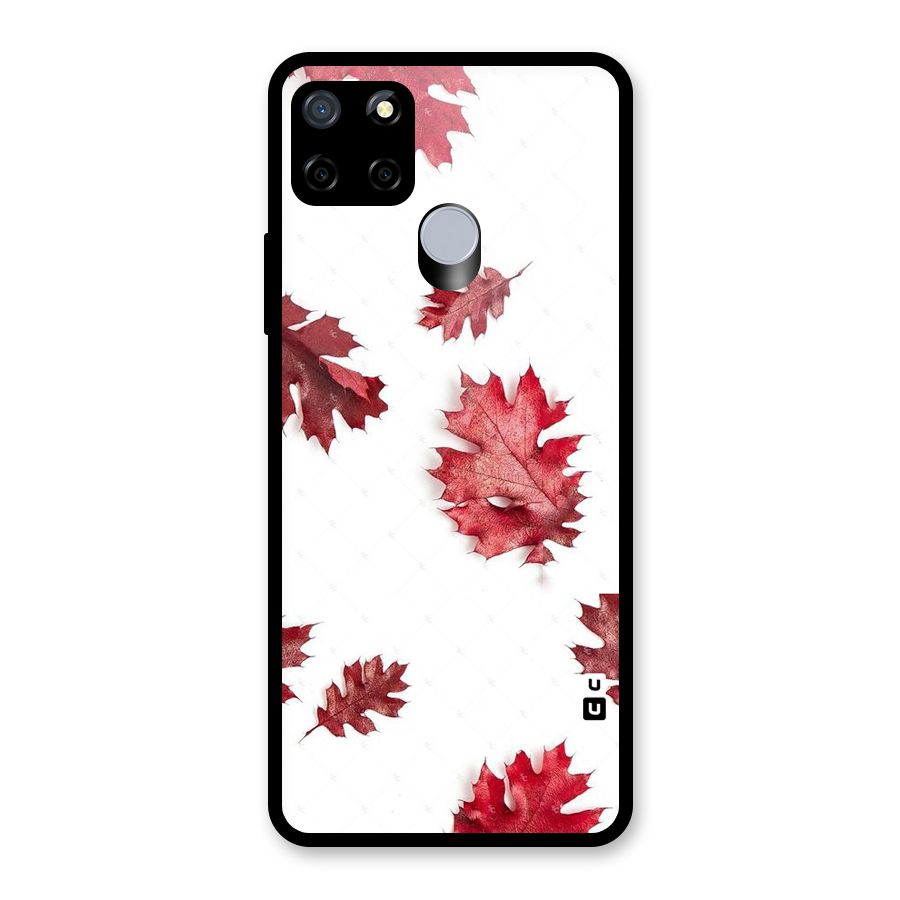 Red Appealing Autumn Leaves Glass Back Case for Realme C12