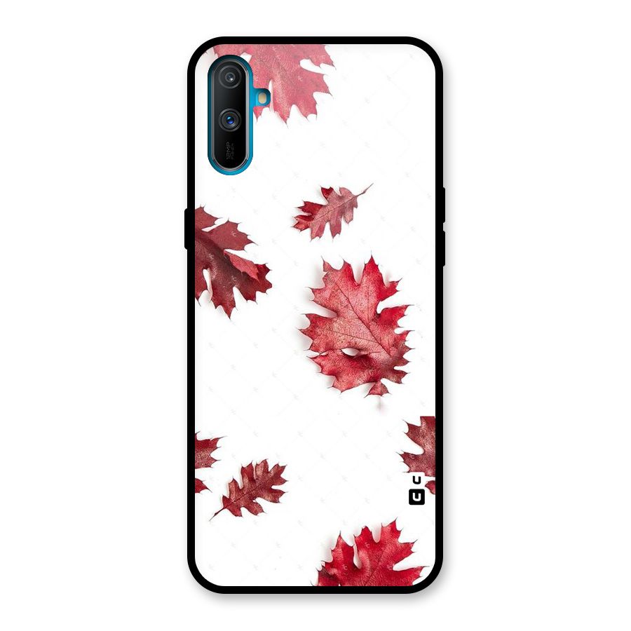 Red Appealing Autumn Leaves Glass Back Case for Realme C3