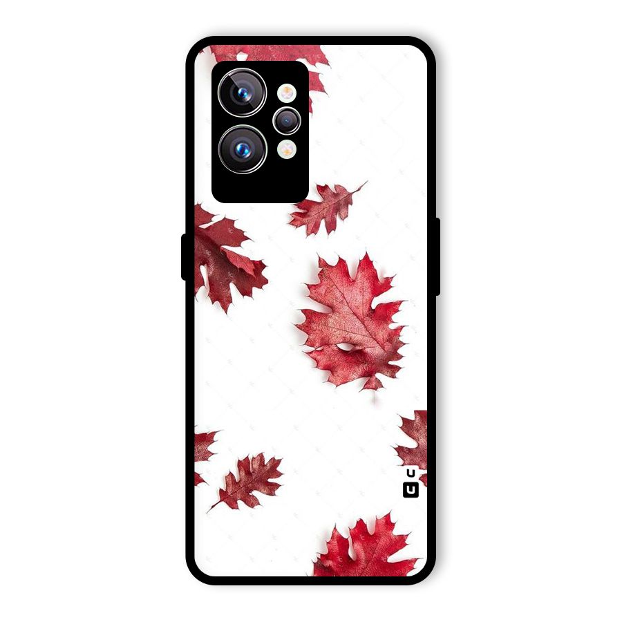 Red Appealing Autumn Leaves Glass Back Case for Realme GT2 Pro