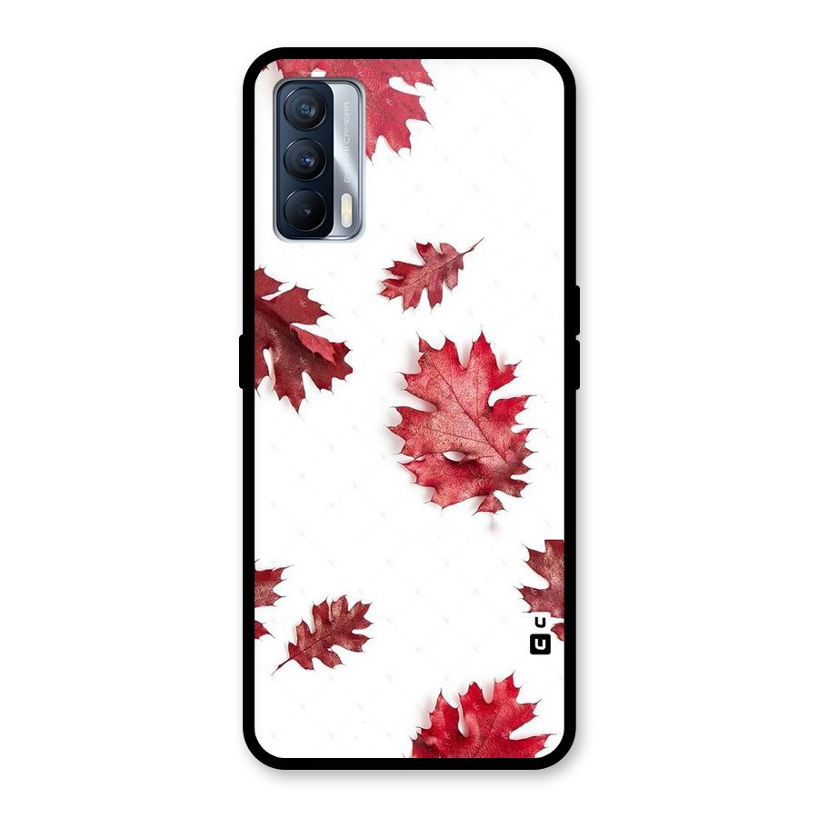 Red Appealing Autumn Leaves Glass Back Case for Realme X7