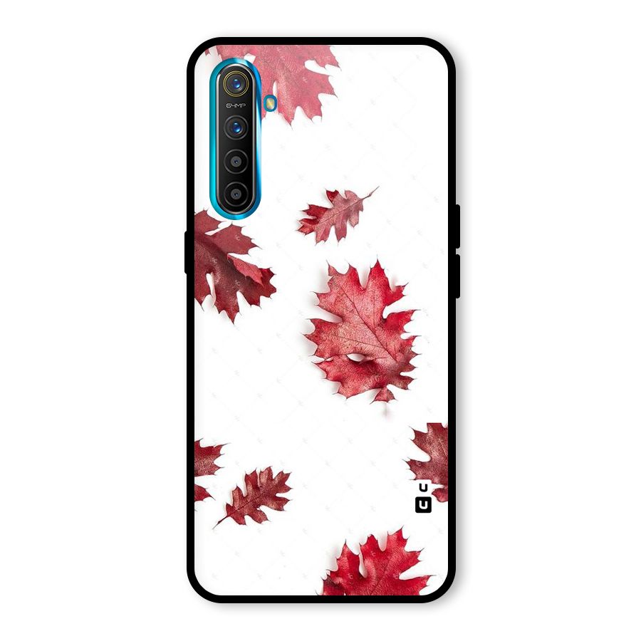 Red Appealing Autumn Leaves Glass Back Case for Realme XT