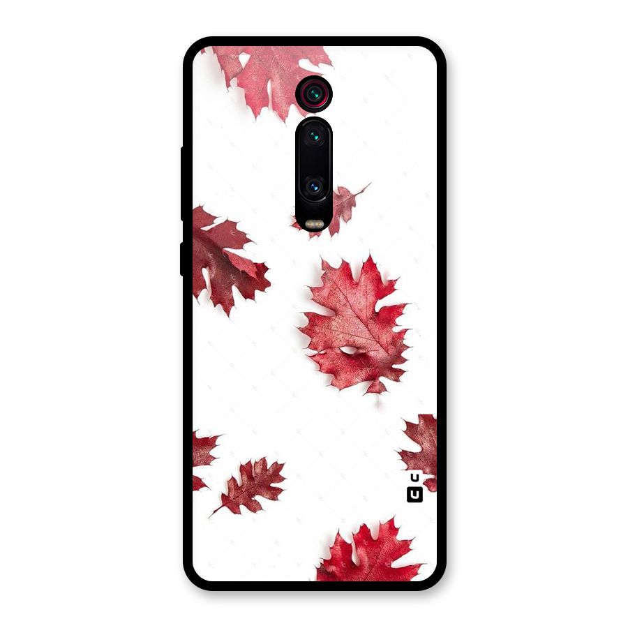 Red Appealing Autumn Leaves Glass Back Case for Redmi K20