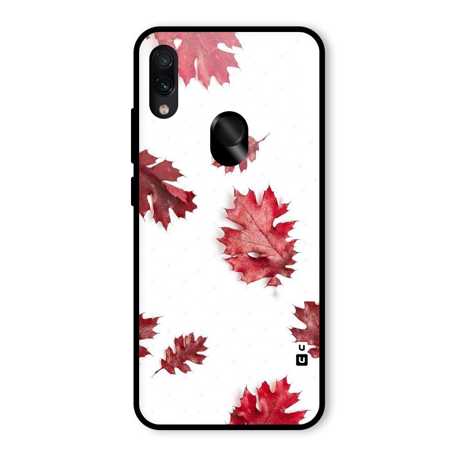 Red Appealing Autumn Leaves Glass Back Case for Redmi Note 7S