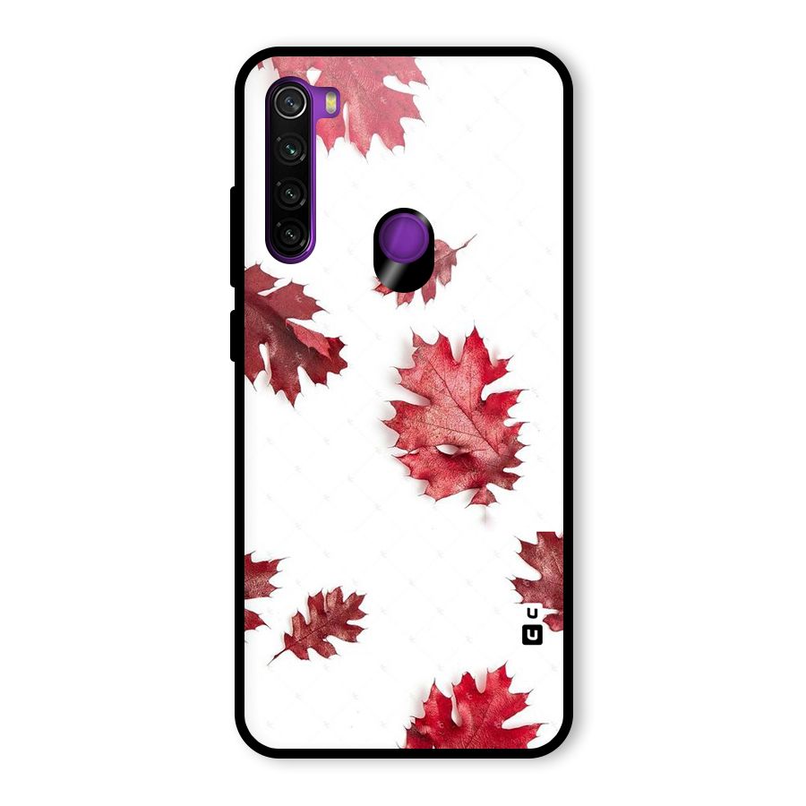 Red Appealing Autumn Leaves Glass Back Case for Redmi Note 8