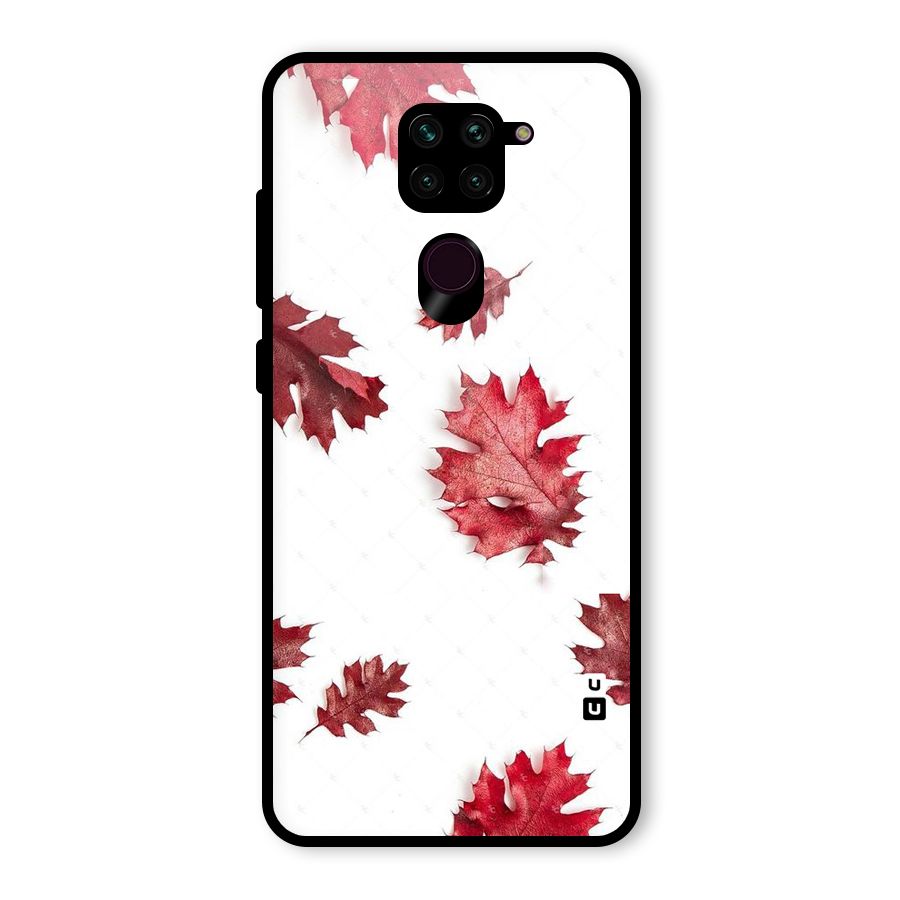 Red Appealing Autumn Leaves Glass Back Case for Redmi Note 9