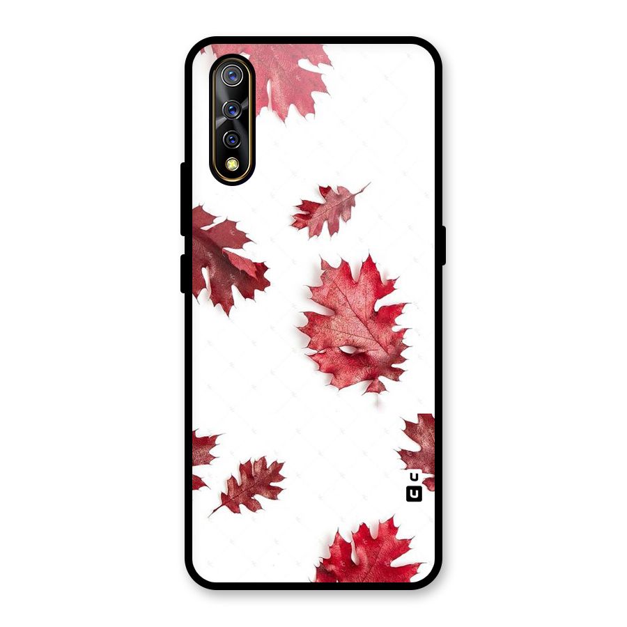 Red Appealing Autumn Leaves Glass Back Case for Vivo S1