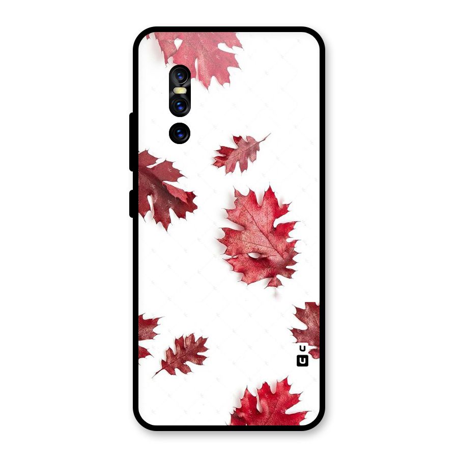 Red Appealing Autumn Leaves Glass Back Case for Vivo V15 Pro