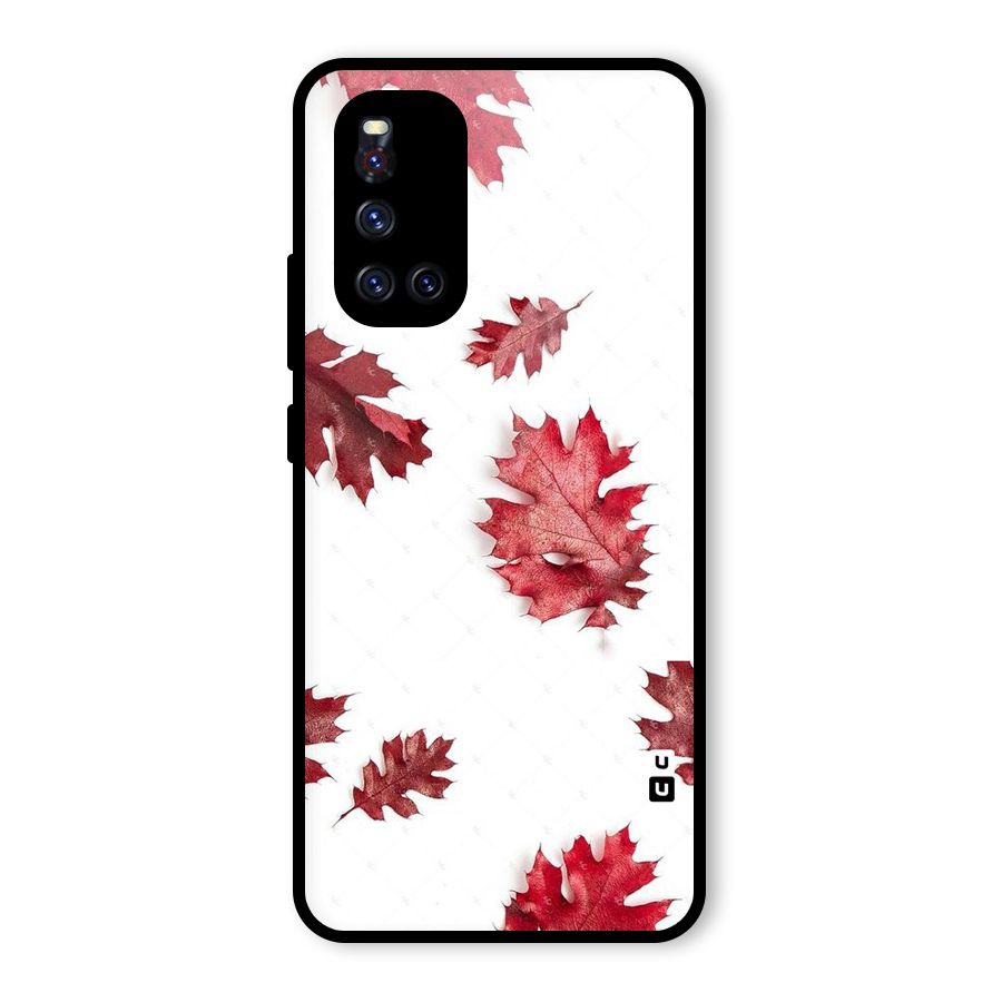 Red Appealing Autumn Leaves Glass Back Case for Vivo V19