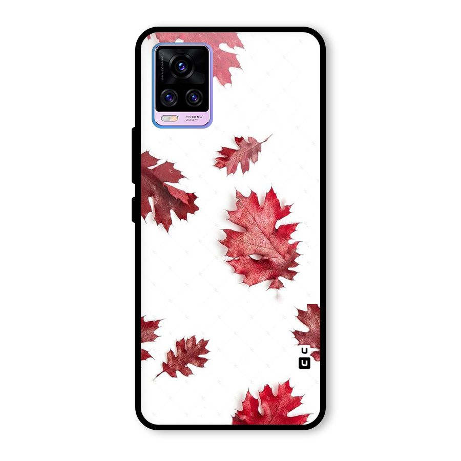 Red Appealing Autumn Leaves Glass Back Case for Vivo V20 Pro