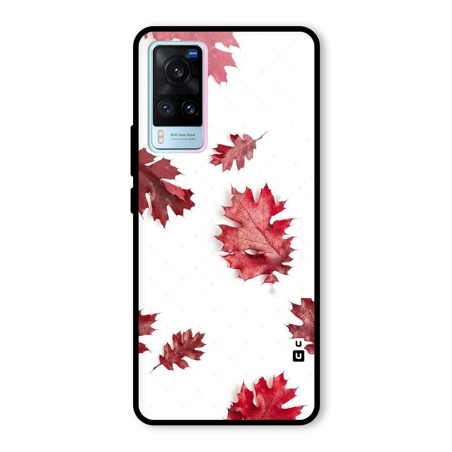 Red Appealing Autumn Leaves Glass Back Case for Vivo X60