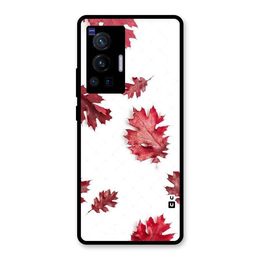Red Appealing Autumn Leaves Glass Back Case for Vivo X70 Pro