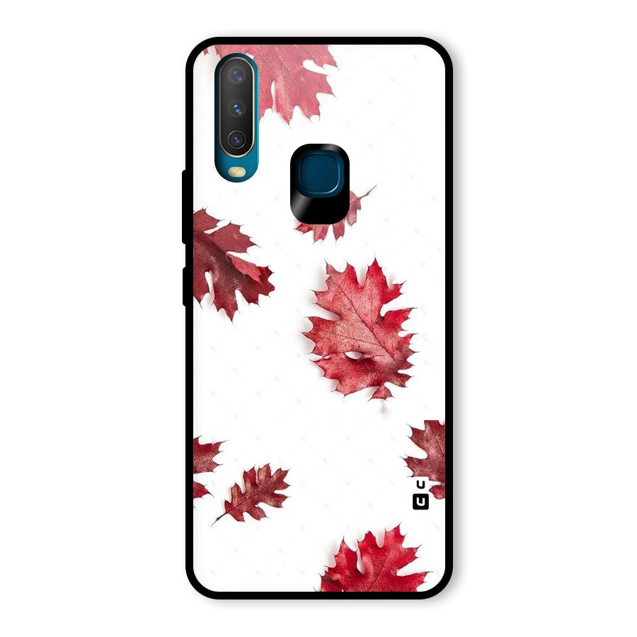 Red Appealing Autumn Leaves Glass Back Case for Vivo Y17
