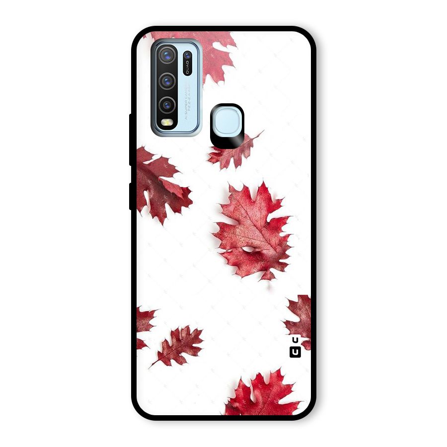 Red Appealing Autumn Leaves Glass Back Case for Vivo Y50