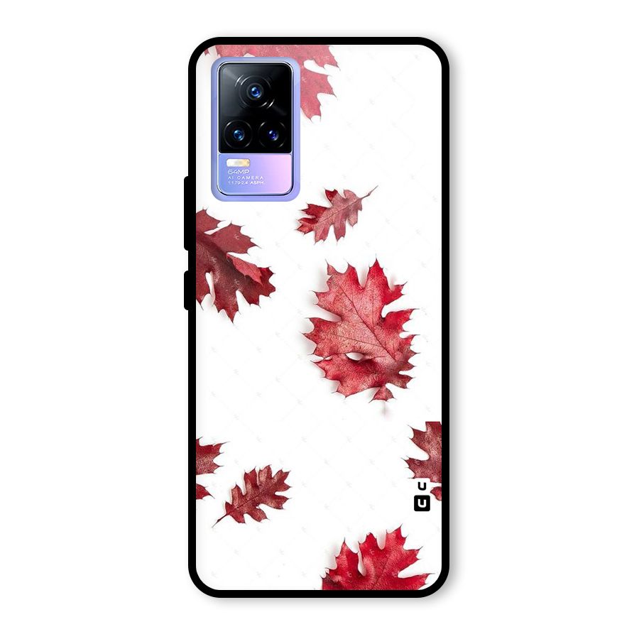 Red Appealing Autumn Leaves Glass Back Case for Vivo Y73