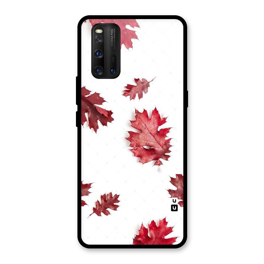 Red Appealing Autumn Leaves Glass Back Case for Vivo iQOO 3