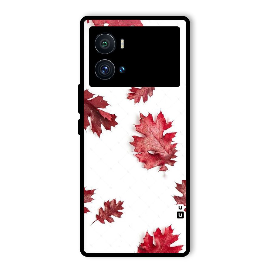 Red Appealing Autumn Leaves Glass Back Case for Vivo iQOO 9 Pro
