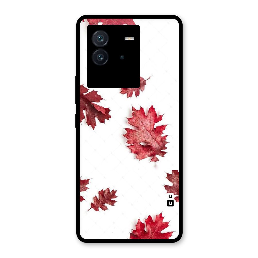 Red Appealing Autumn Leaves Glass Back Case for Vivo iQOO Neo 6 5G
