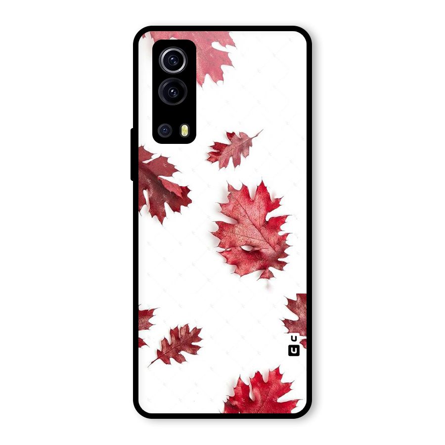 Red Appealing Autumn Leaves Glass Back Case for Vivo iQOO Z3