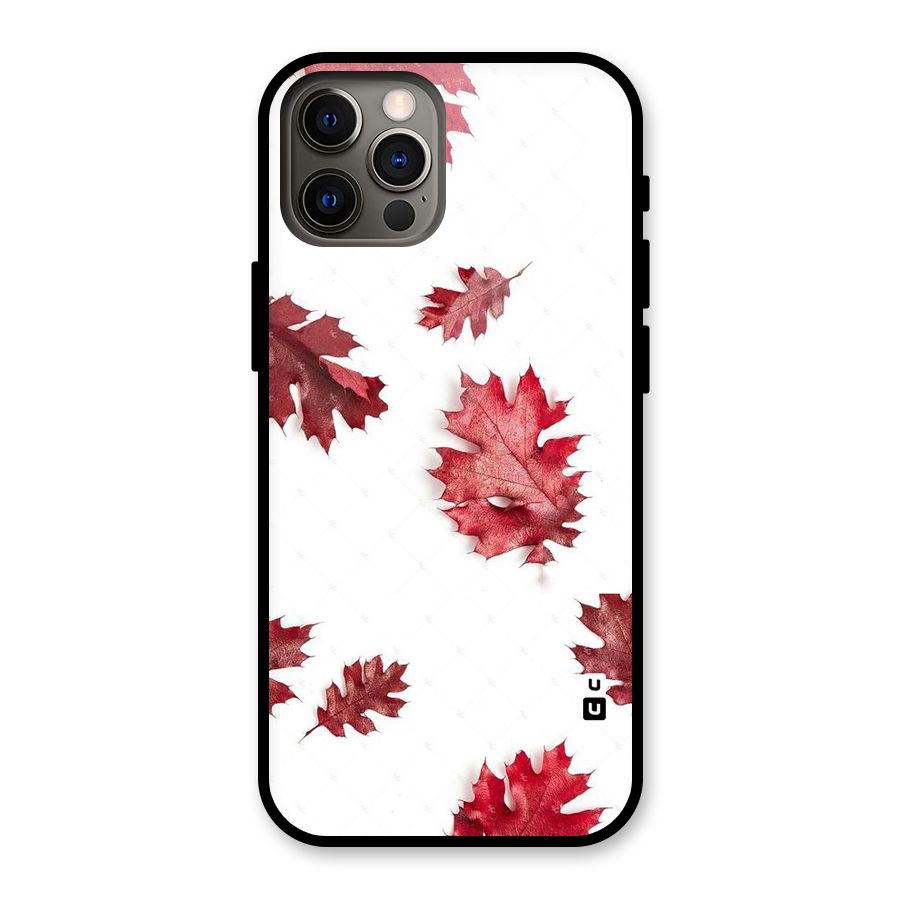 Red Appealing Autumn Leaves Glass Back Case for iPhone 12 Pro