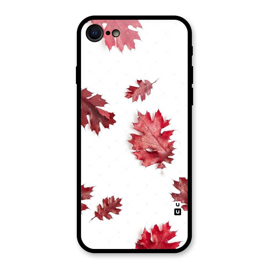 Red Appealing Autumn Leaves Glass Back Case for iPhone SE 2022