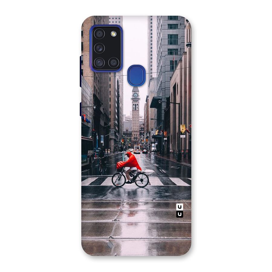 Red Bicycle Street Back Case for Galaxy A21s