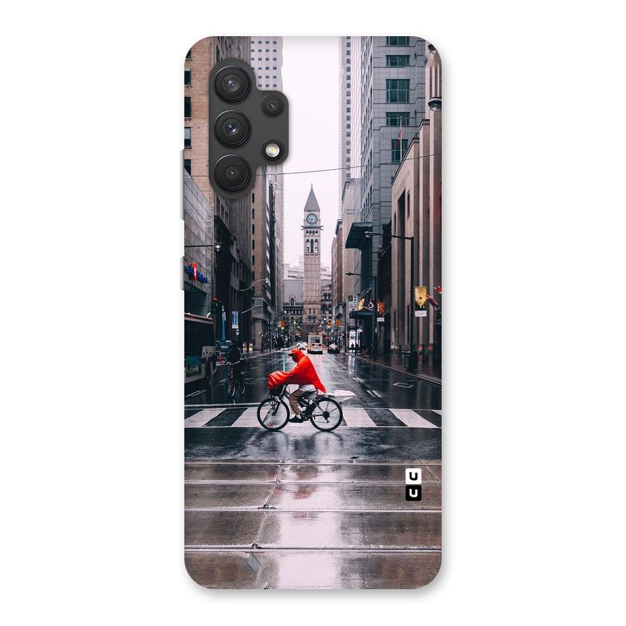 Red Bicycle Street Back Case for Galaxy A32