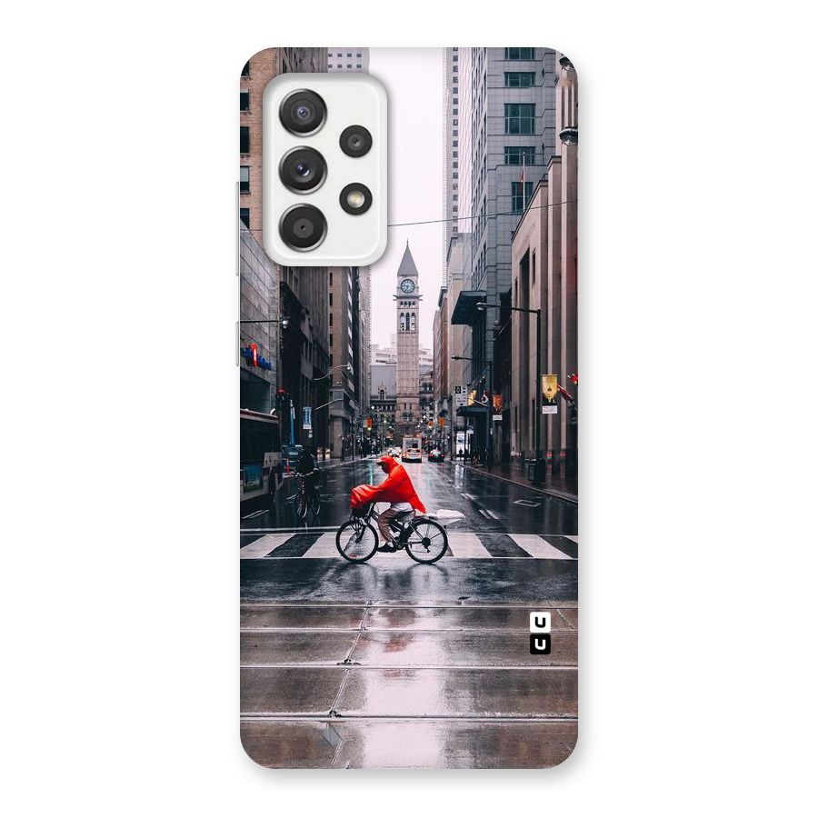 Red Bicycle Street Back Case for Galaxy A52