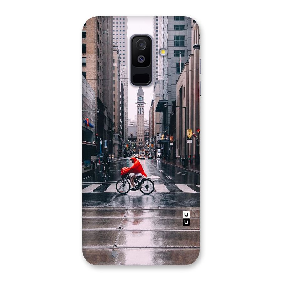 Red Bicycle Street Back Case for Galaxy A6 Plus