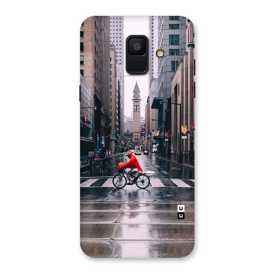 Red Bicycle Street Back Case for Galaxy A6 (2018)