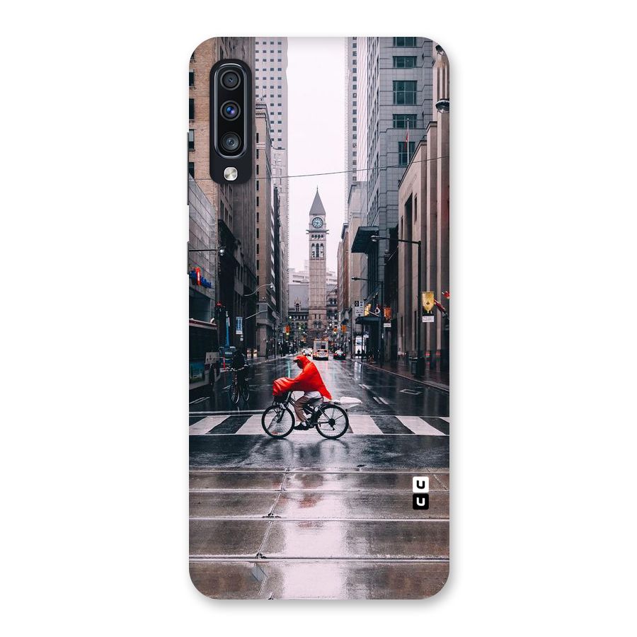 Red Bicycle Street Back Case for Galaxy A70