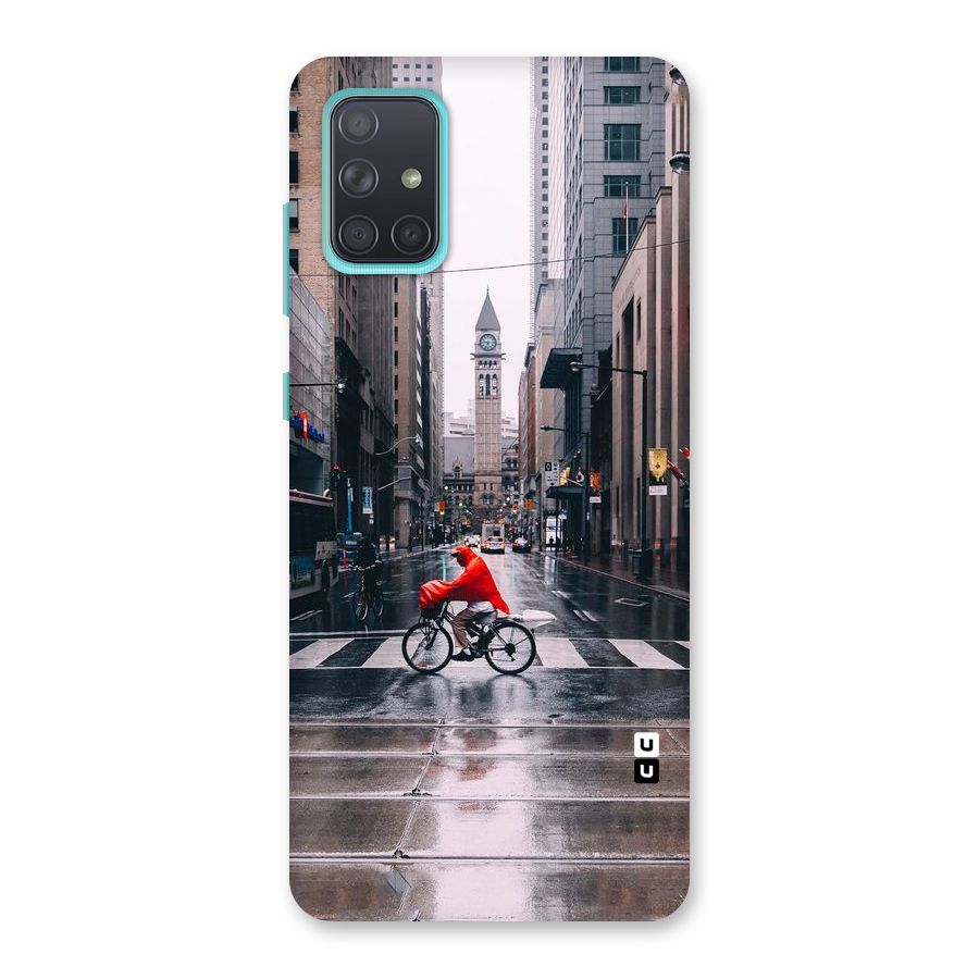 Red Bicycle Street Back Case for Galaxy A71
