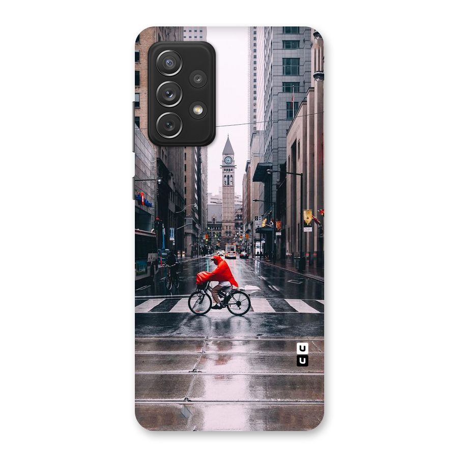 Red Bicycle Street Back Case for Galaxy A72
