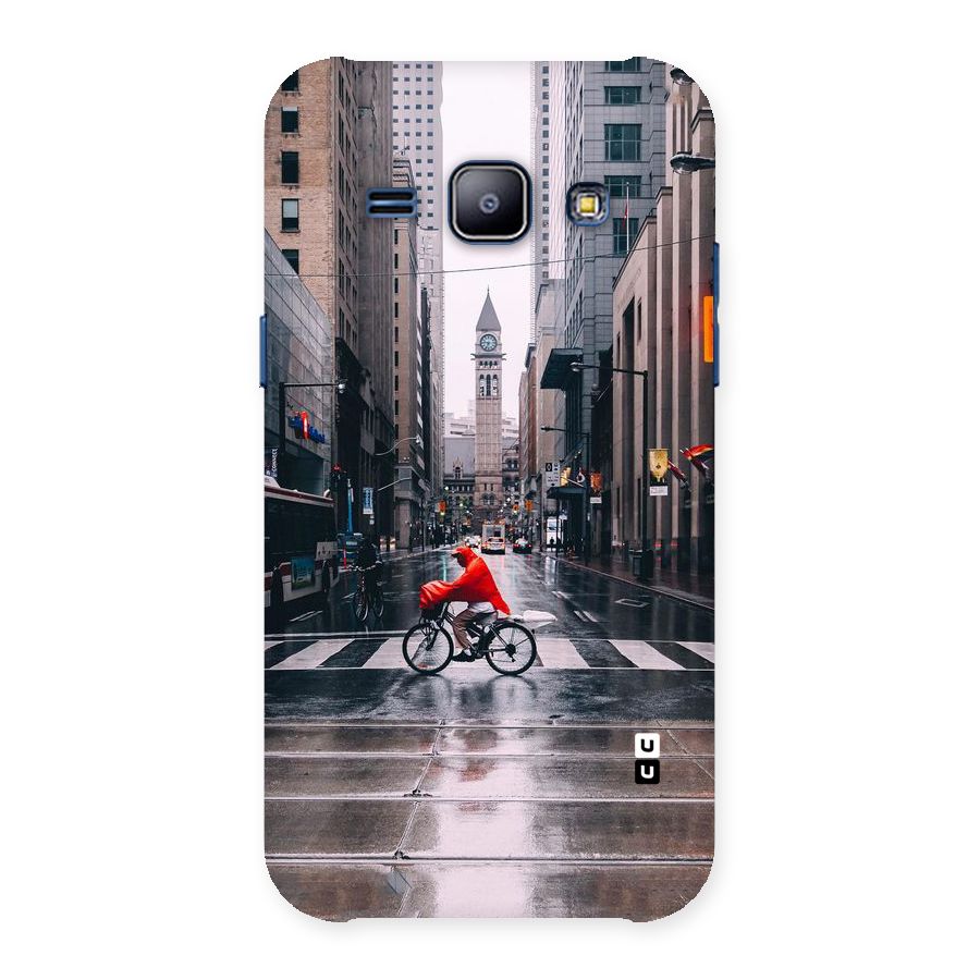 Red Bicycle Street Back Case for Galaxy J1