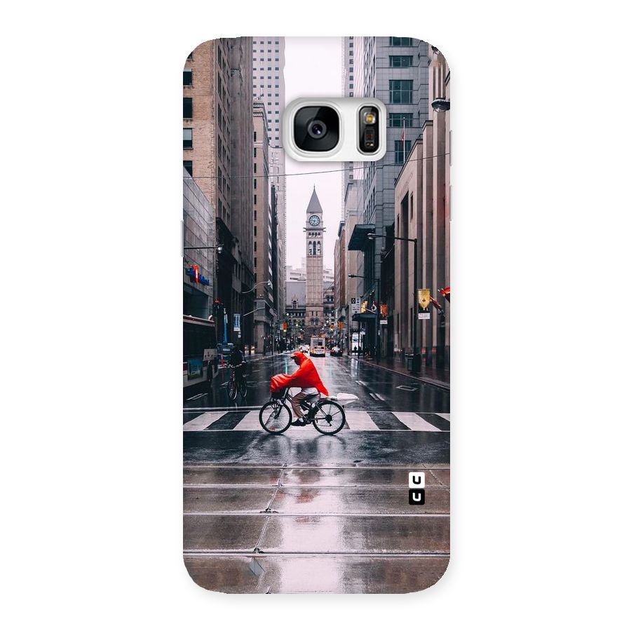 Red Bicycle Street Back Case for Galaxy S7 Edge