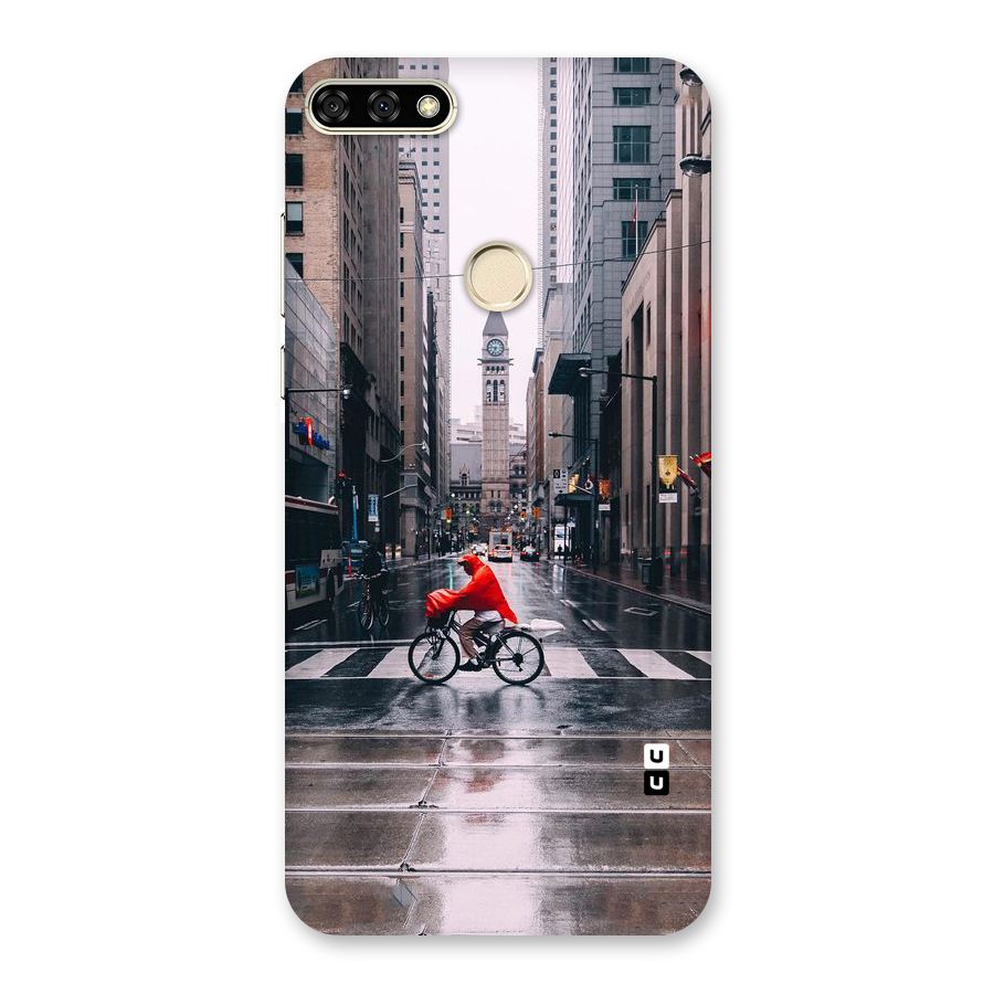 Red Bicycle Street Back Case for Honor 7A
